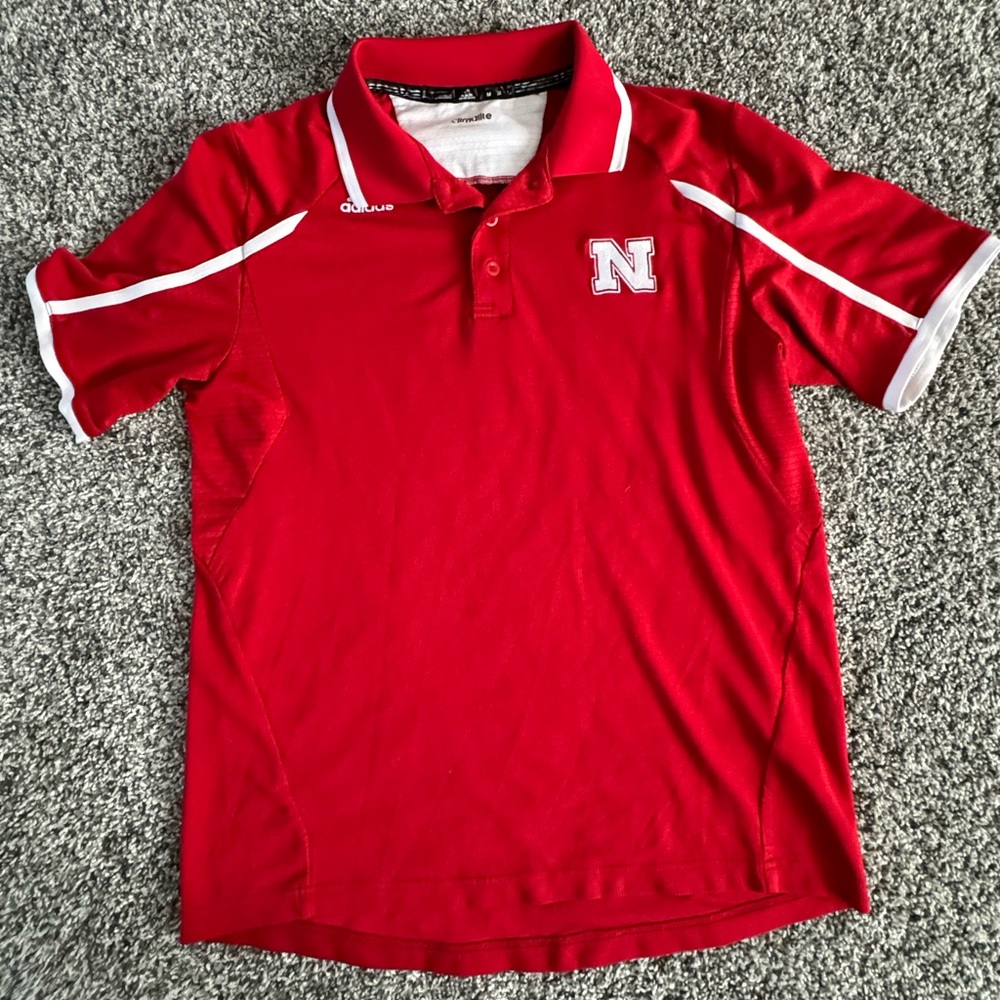 Adidas Red Polo Shirt with White Accents